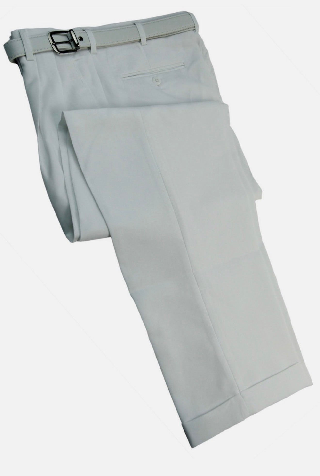 Mens White Dress Pants Big & Tall Pleated Slacks With Belt