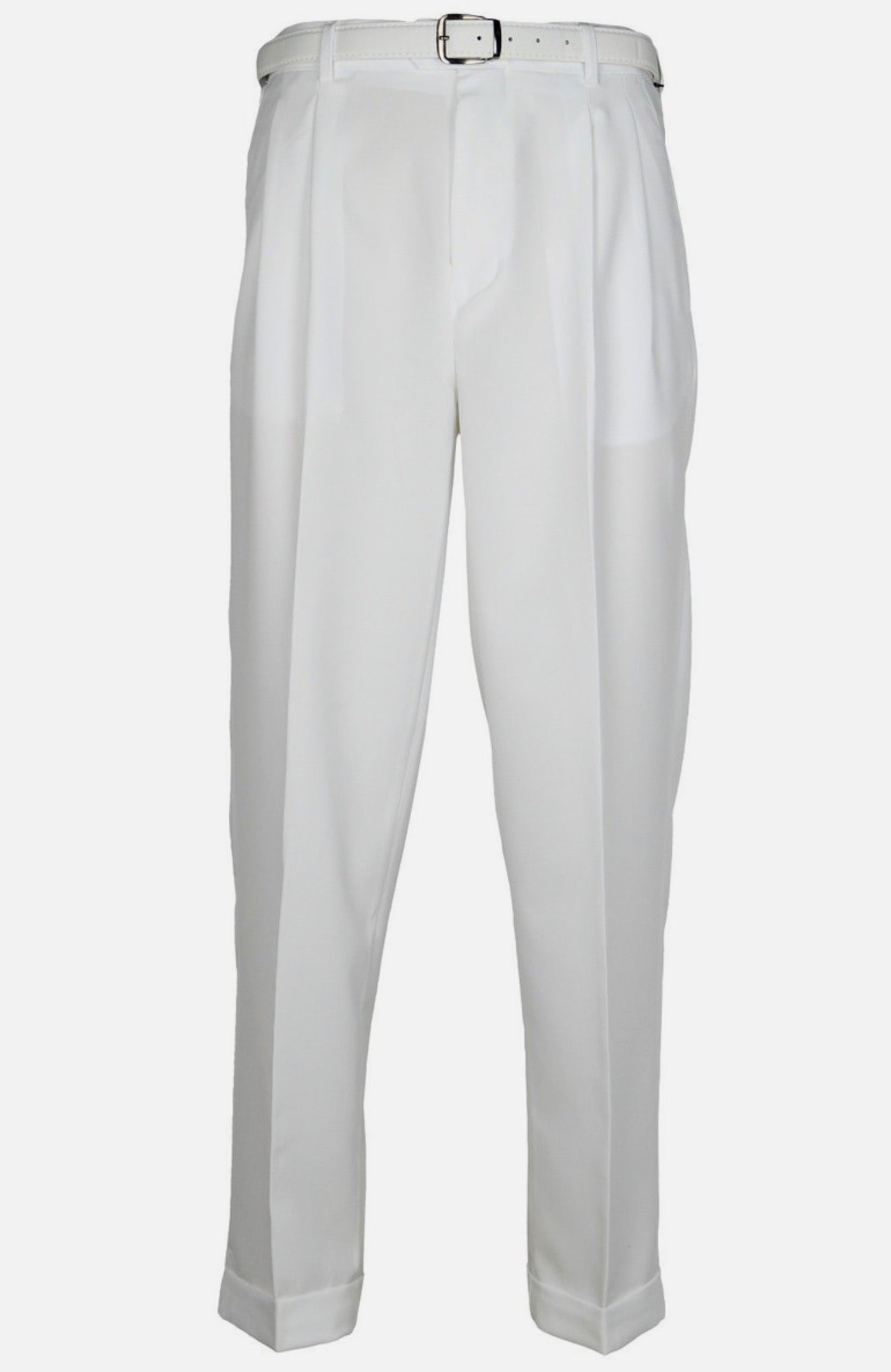 Mens White Dress Pants Big & Tall Pleated Slacks With Belt
